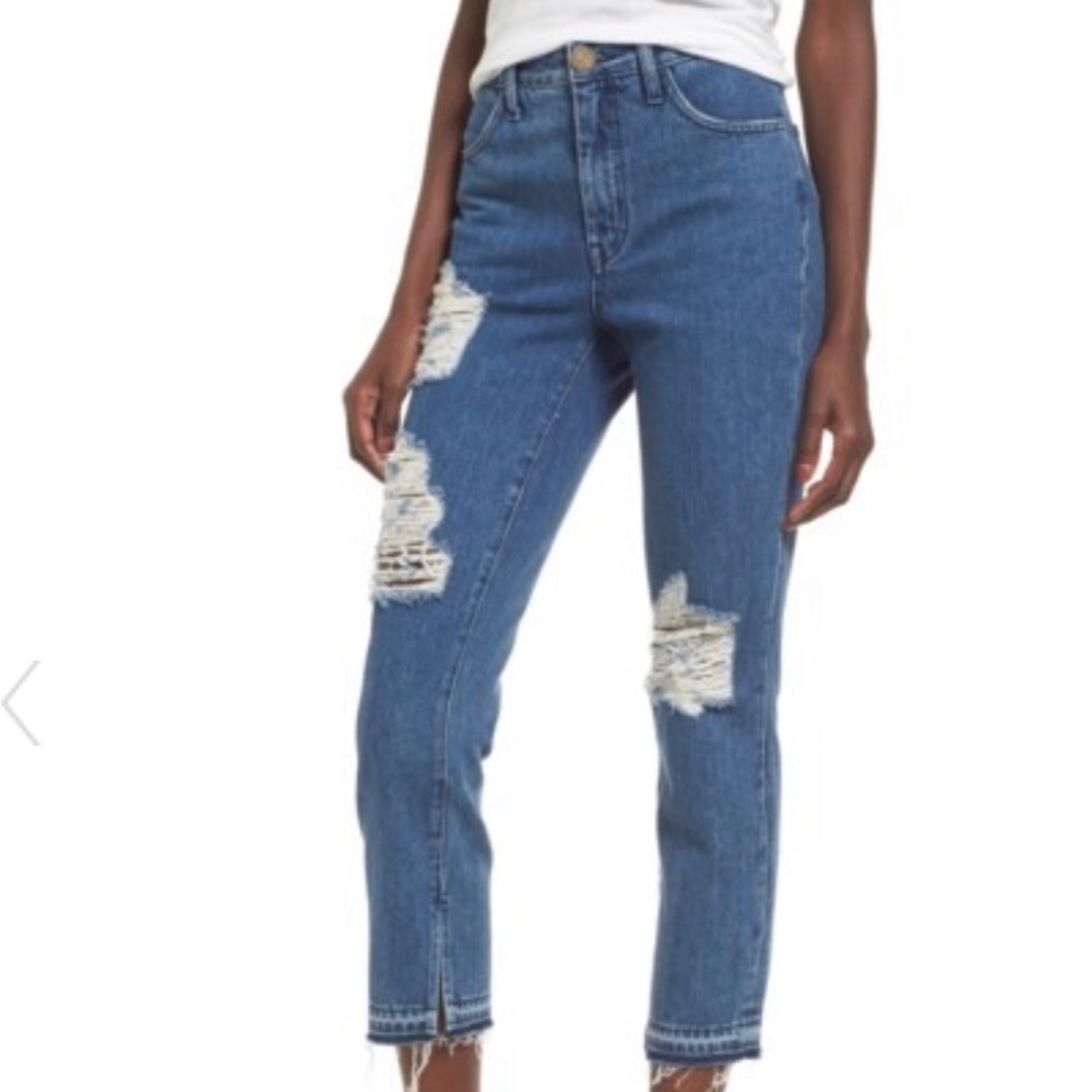 Brand new- never worn- High waisted cropped jeans